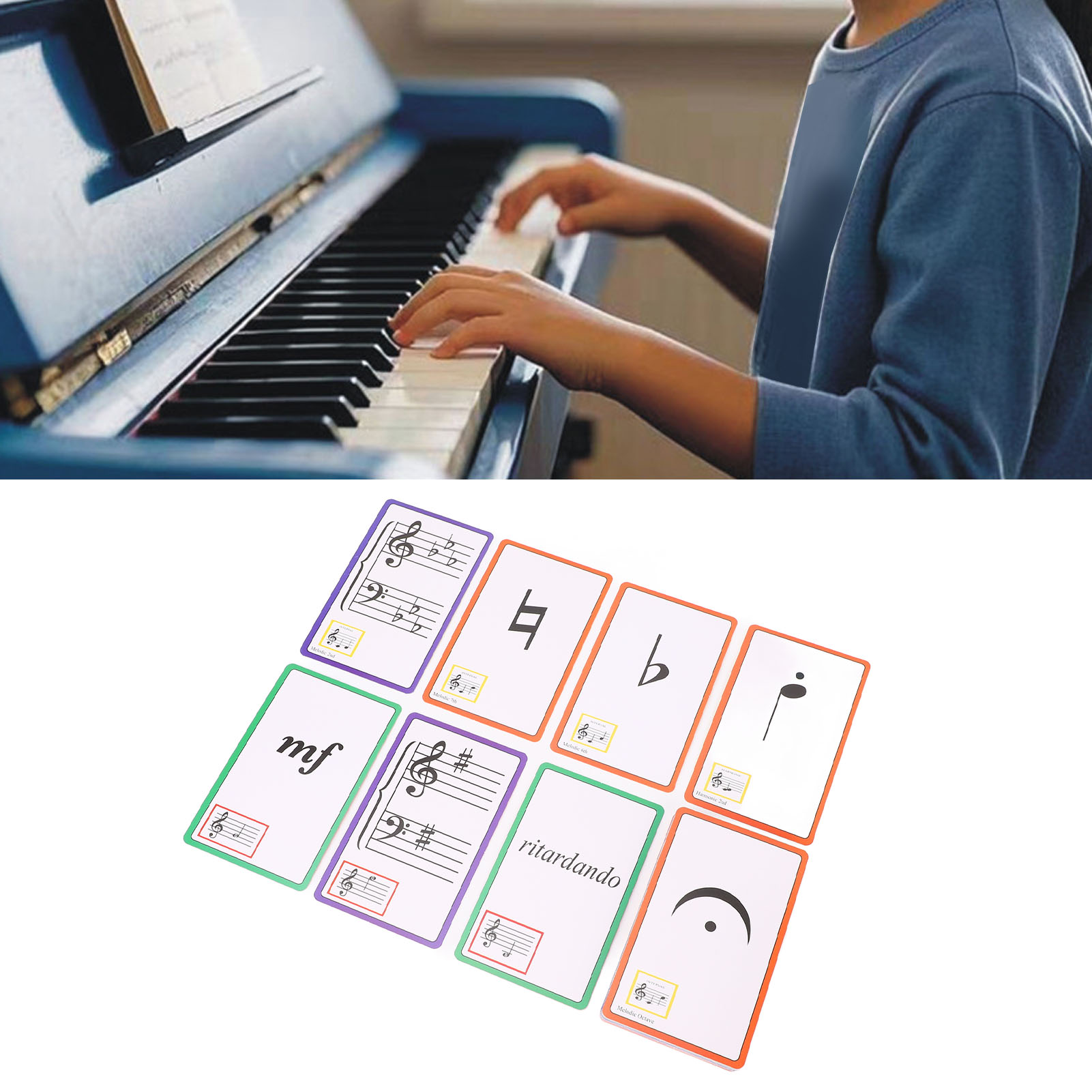 Blank Sheet Music Notebook - Музыкальные флэш-карты с цветовой кодировкой, двусторонние