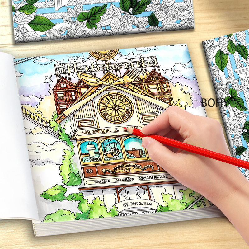 Adult Coloring Book Stress Relief - Книга-раскраска на тему путешествий во времени,